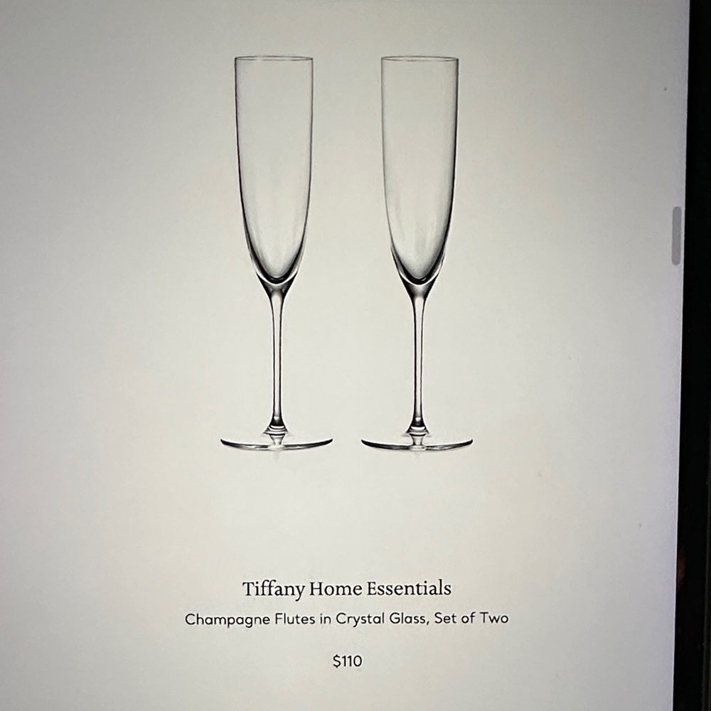 Tiffany & Co. Crystal Champagne Flutes with Signature Tiffany Blue Box - Picture 4 of 4